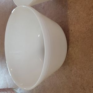 Vintage Set of 2 Federal White Glass Mixing Bowls.  They are Marked Ovenproof.